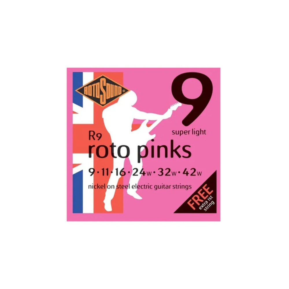 32090 CUERDAS DE ELECTRICA ROTOSOUND 0.9 ROTO PINKS (1 EXTRA) - Imagen 1